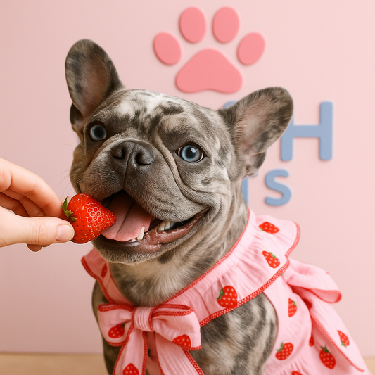 POSH PETS™ Strawberry Sweetheart Sun Dress – Luxury Summer Outfit for Small Dogs & Cats