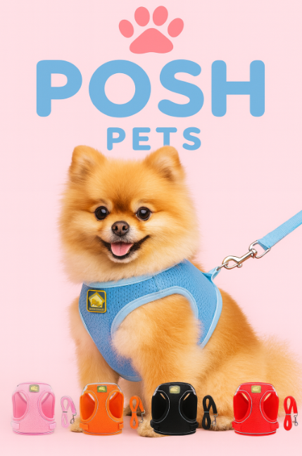 Posh Pets™ Luxe Reflective Harness & Leash Set